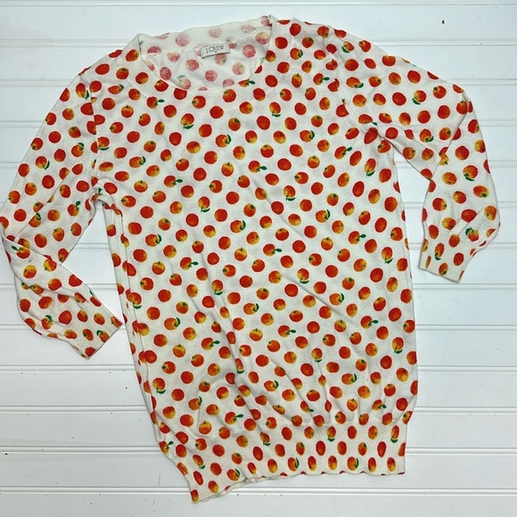 J. Crew Factory peach print crew neck sweater - Picture 3 of 11